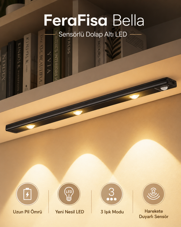 Bella Sensörlü Dolap Altı LED Aydınlatma | FeraFisa