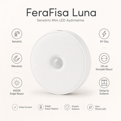 Luna Sensörlü Mini Dolap İçi LED Aydınlatma l FeraFisa