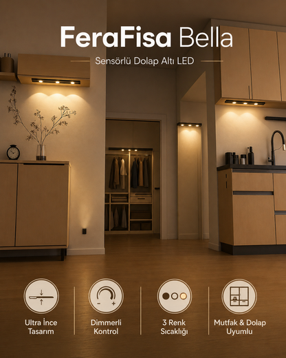 Bella Sensörlü Dolap Altı LED Aydınlatma | FeraFisa