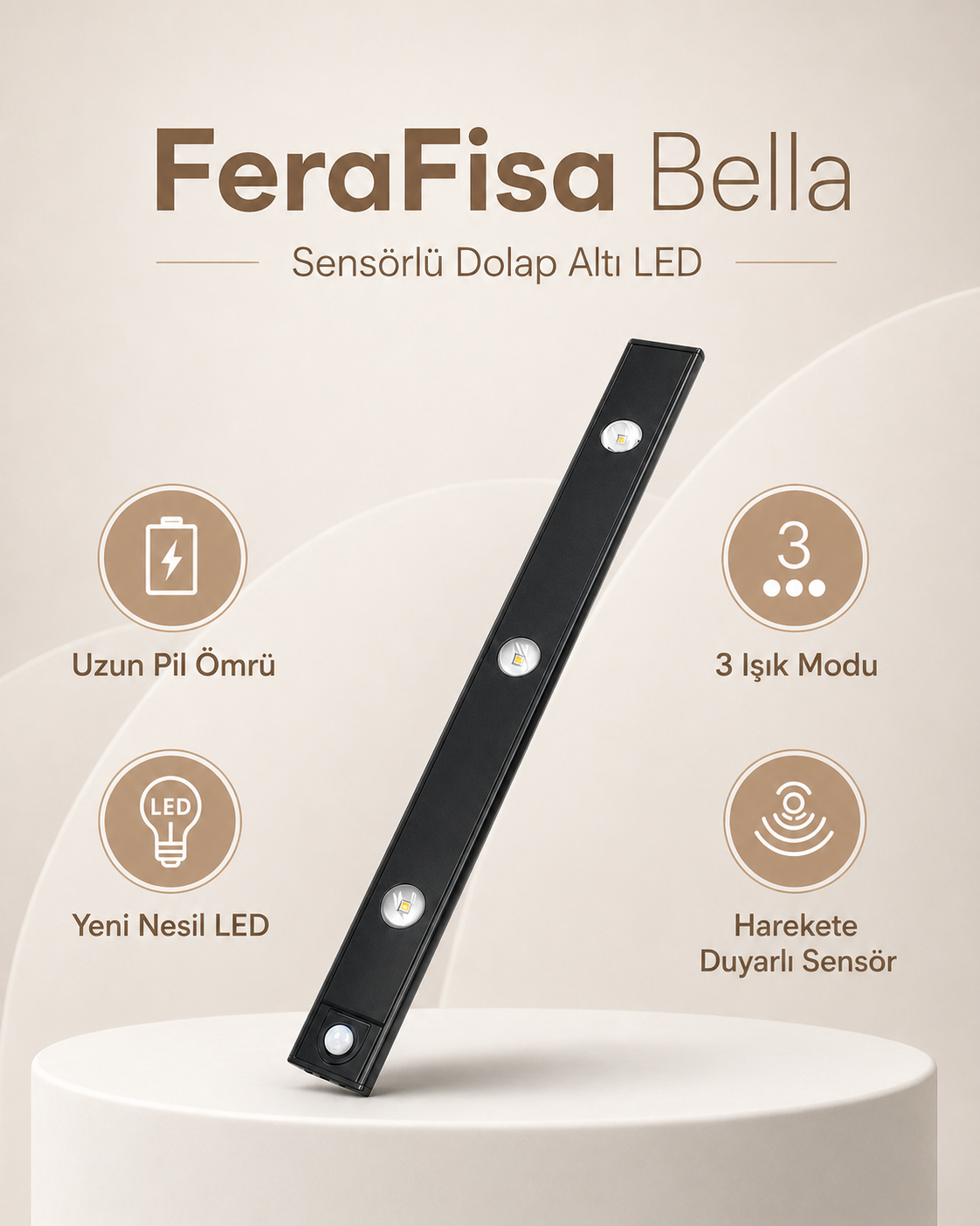 Bella Sensörlü Dolap Altı LED Aydınlatma | FeraFisa