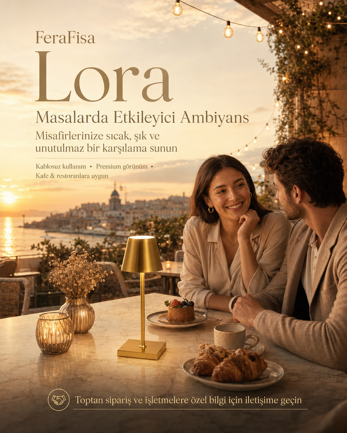 Lora Şarjlı Dekoratif Masa Lambası | FeraFisa